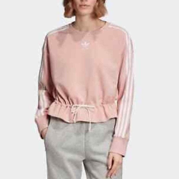 Adidas Originals Bellista Spring Summer Crewneck Sweatshirt Spirit Pink Medium - Picture 12 of 12